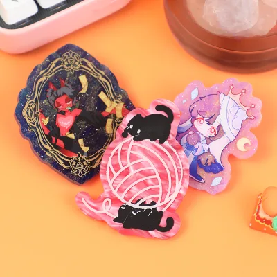 Vograce High Quality Low Moq Acrylic Charms Custom Pearl Acrylic Pins