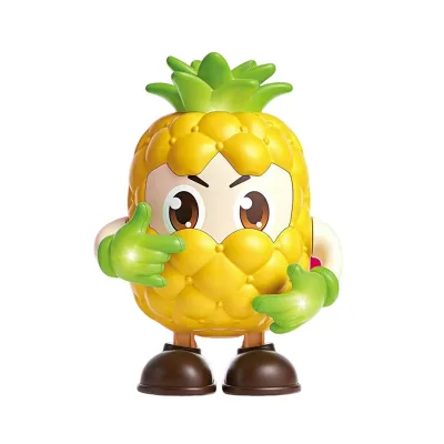 Battery Operated Cute Plastic Dancing Pineapple with Light/music for Kids