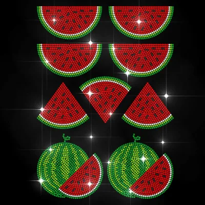 Costeffective Full Crystal Rhinestone Watermelon Hotfix Rhinestone Patch Bright Crystals for Wholesale Clothes Hats Accessories