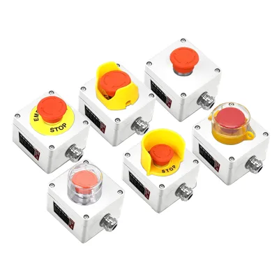 LA53 Series 10A 220V/380VAC 24VDC Explosion-proof Push Button Switch with Protective Cover Explosion Proof Emergency Stop Switch