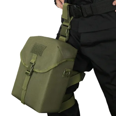 Tactical Drop Leg Respirator Gear Pouch Gas Mask Survival Emergency First Responder Thigh & Belt Attach Accessory with Molle