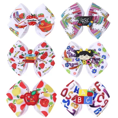Back-to-school Season Polyester butterfly Print Headwear Pencil Book Accessory Party Children's Hair Accessories