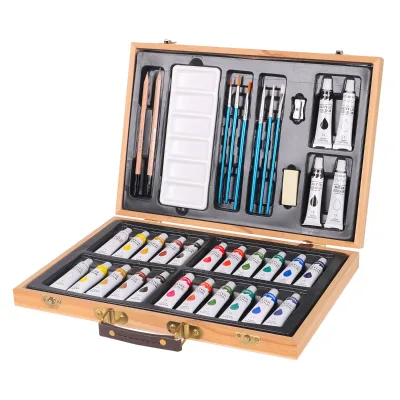 36pcs Wholesale Competitive Price Customized Deluxe Creative Art Drawing Art Sets With Wooden Box Package