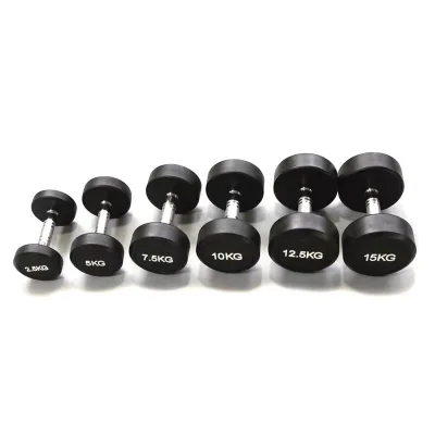 Hot Sale Portable High Quality Durable Fixed Head TPU Coated Non-Slip Chrome Handle 2.5-50KG Commercial Use Weight Training