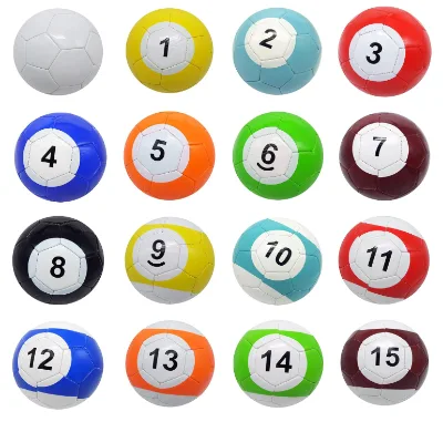 Foot Pool Ball Set, 16-Piece Soccer Billiards | 16-Piece Giant Billiard Ball Set with Butyl Bladder - Glossy Finish for Footpool
