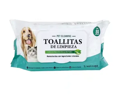 Disposable Household Pet Cleansing Wipes Soft and Humedecidas with Natural Aloe Vera Extract Ingredients for Dogs and Cats