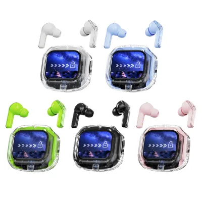Wholesale Air Max Crystal Earphones WIth Touch Screen TWS Transparent Wireless Earbuds Stereo Bass Live Sound Airmax Earbuds