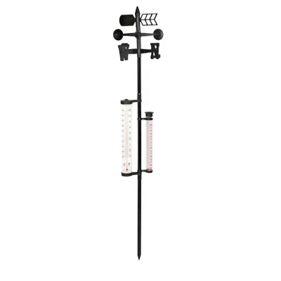Outdoor Weather Station Rain Gauge Thermometers Wind Indicator Garden  Meteorological Measurer Vane Garden Stake
