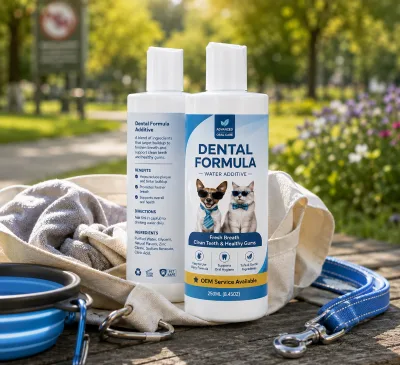 OEM Private Label Pet Oral Dental Water Additive 250ML Supports Fresh Breath Keeps Gum Teeth Healthy for Cats & Dogs