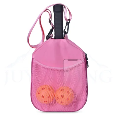 Custom Logo Waterproof Neoprene Sport Pickleball Paddle Cover Racquet Storage Bag With Mesh Pockets Racket Paddle Sleeve Bag