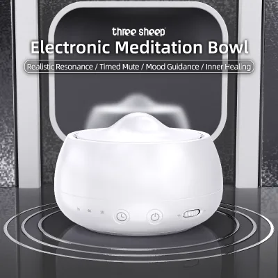 Three Sheep New Portable ABS Electronic Meditation Bowl with 8 Scientific Sounds