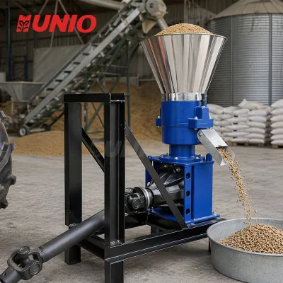 Energy Saving PTO Shaft Driven Compression Type Flat Die Fodder Pellet Mill
