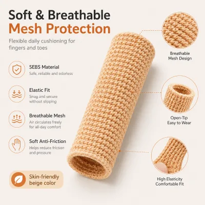 Cuttable Breathable Mesh SEBS Anti-Friction Adjustable Comfortable Durable Toe Protector Sleeve for Bunion Corn Blister Hammer