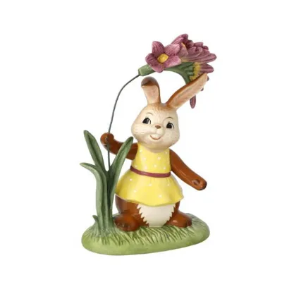 Handmade  Easter Bunnies 'st s in Full Bloom Figure Statue