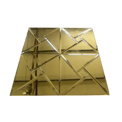 Customized Decorative Rhombus Spell Mirror Art Background TV Wall Living Room Gold Silver Tinted Diamond Spell Mirror Glass