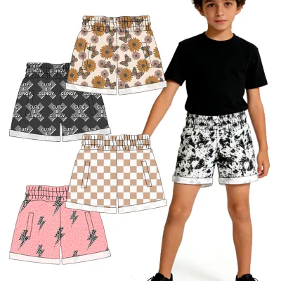 Custom Printing Cotton Shorts for Boys High Waist Cute Baby Pants for Children-Street Wear