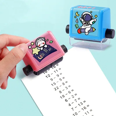 Hot Selling Kids Addition and Subtraction Roller Stamps New Number Stamps Multiplication and Division Math Roller Stamp