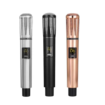 Professional Black Cordless Microphones for Church Metal Stage Speakers Made in China