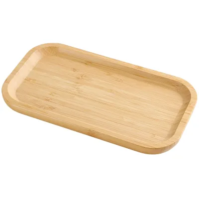 Bamboo  Small Vanity Tray Bathroom Countertop Organizer Candle Soap Dispenser Keys Storage Countertop Organizer Tray