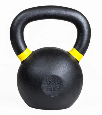 Single Cast Iron Kettlebell Powder Coated, Wide Handle. Ideal for Core & Glute Training, Swings, Squats, Deadlifts.
