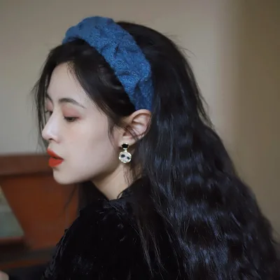 Autumn and Winter Braided Hairband Retro French Hair Accessories for Women 5cm Wide Headbands