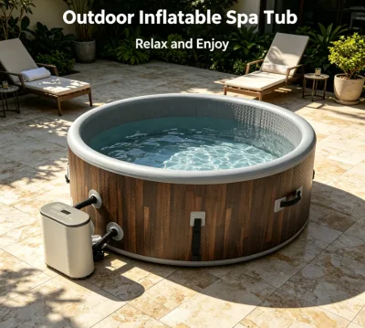 Luxury Inflatable Hot Spa Tub DWF Thickened Portable Bathtub Indoor Outdoor Foldable Massage Spa Tub for Family Vacation Rental