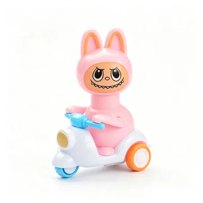 Newly Designed Children's Press Motorcycle Cartoon Rabrub Inertia Vehicle Shock Resistant Kindergarten Gift Toy 2026