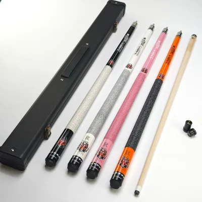 Tiger Pattern High Quality Maple Wood Pool Cue Chinese 8-Ball 16-Color Super Large Head 2-Piece Lightweight 13mm Uni-loc Joint