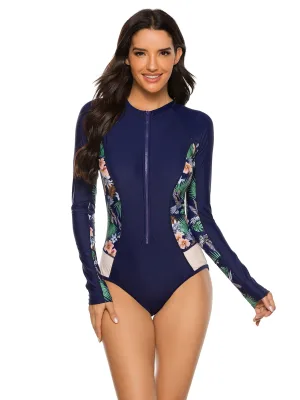 New Women's Breathable Eco-Friendly Quick Dry Long-sleeved Printed Surf and Dive Swimwear In-stock From the Manufacturer