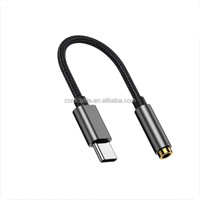 USB-C to 3.5mm Audio Adapter with DAC DC Output for Mobile Phone & Laptop Aluminum Alloy 1.0 Meter Short Circuit Protection