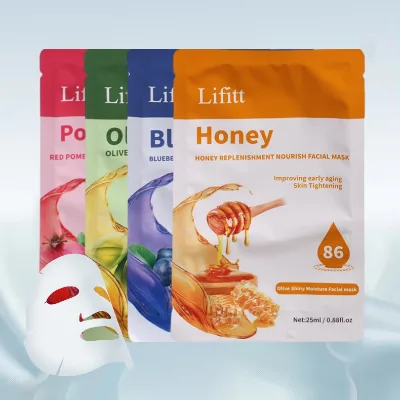 Private Label Rose Green Tea Facial Mask Anti Aging Anti Wrinkle Collagen Infused Glycerin Moisturizing Facial Care Mask