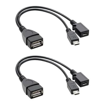 2 Pack 2-in-1 Micro USB OTG Adapter USB Socket to Micro Socket Connector Brand New DC for Fire Stick for Fire TV Nexus 4/7