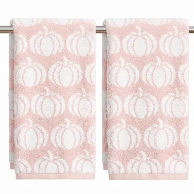 Pink Cotton Kitchen Towels Solid Color Absorbent Soft Skin Friendly Towels for Face Washing Shower Bathroom Hotel Household