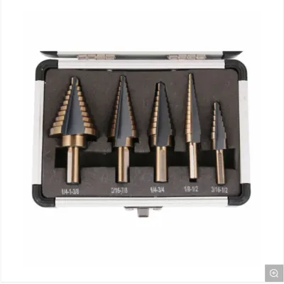 2021 Clearance Sale Customized 5PCS Straight Flute Cone Titanium for Metal Step Drill Bit