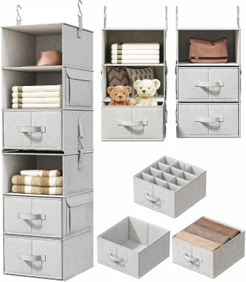 6-Tier Hanging Closet Organizer Large Capacity Foldable Non-woven Wall Mounted Storage Shelf Sturdy Durable Minimalist Design