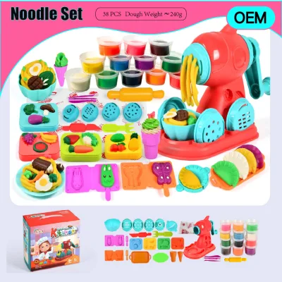 Premium Skin-Friendly BPA Free Edible Pigment Dough Noddle Press Set Kindergarten Classroom Art Craft Supplies