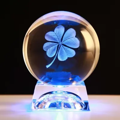 Crystal Balls with 3D Laser Engrave and LED Lights Base
