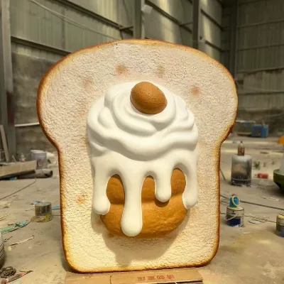 Custom Cute Cartoon Bread Cloud-shaped Cake-shaped Sculpture Store Decoration Resin Fiberglass Sculpture