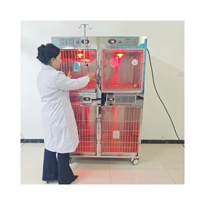 Animal and Veterinary Equipment Stainless Steel Pet  Dog Cage Oxygen Icu Cage Hospitalization Treatment Cage