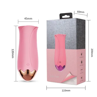 Womens Massage Private Silicone Clitoral Tongue Pink Flower Vibrator