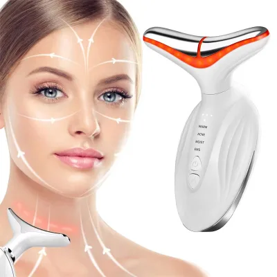 Face Neck Lifting Massager Double Head Replacement Vibration Hot Compress Color Light Skin Tightening Hand Held Beauty Device