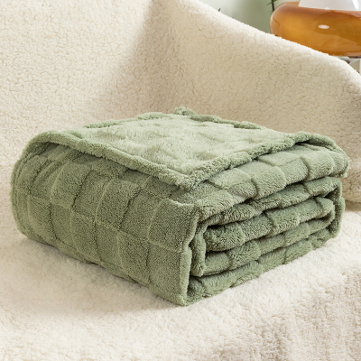 Green Checker Throw Blanket for Couch Super Soft Cozy Blankets for Women Cute Small Fleece Blanket for Girls 50x60 Inches