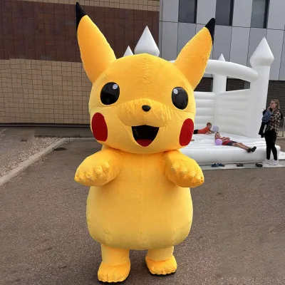 Factory Direct Unisex Adult Inflatable Pikachu Animation Mascot Costume Cosplay Cartoon Character Parties