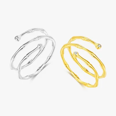 Original Design 925 Sterling Silver Trendy Multi-layered Vintage Lines Adjustable Rings