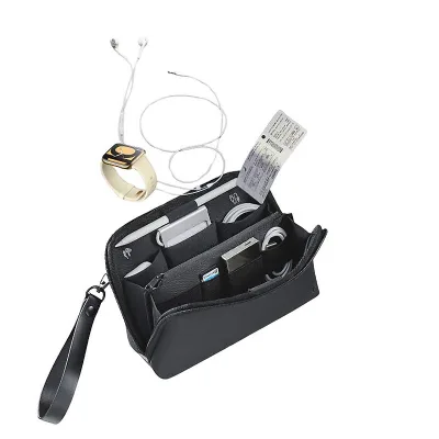 Universal Electronics Accessories Organizer Shock-resistant Minimalist Small Travel Digital Gadgets Pouch Buckle Closure PU