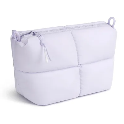 Open Closure Polyester Modern Quilted Storage Bag Large Capacity Travel Bag Portable Electronics Organizer Bag