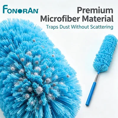 Plumero Telescopic Handheld Microfibre Cobweb Dusting Feather duster with Extension Pole for Room Cleaning