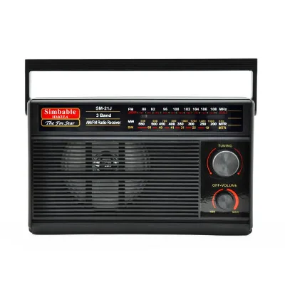 YS SM-21J Makula Simbable Portable AM/FM SW Radio-High Sensitivity 4-inch Built-in Speaker Long Battery Life Black