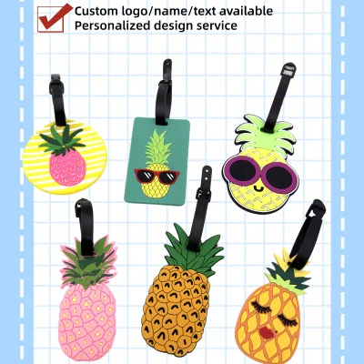 Wholesale Customized Name Logo Soft Pvc Rubber Luggage Tag Hang Tag Sticker Travel Accessories Waterproof Silicone Luggage Tag