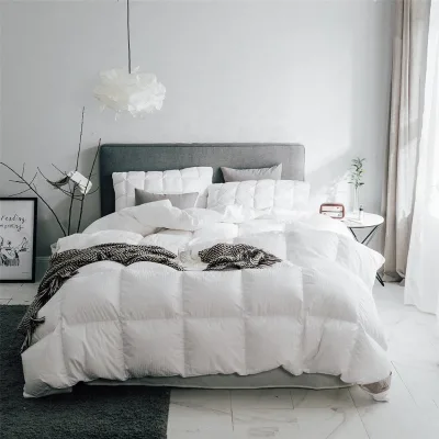 Quilt Down Duvet Blanket Feather Down Alternative Comforter Hotel Use Duck Down White Custom Winter Cotton Technology OEM Craft